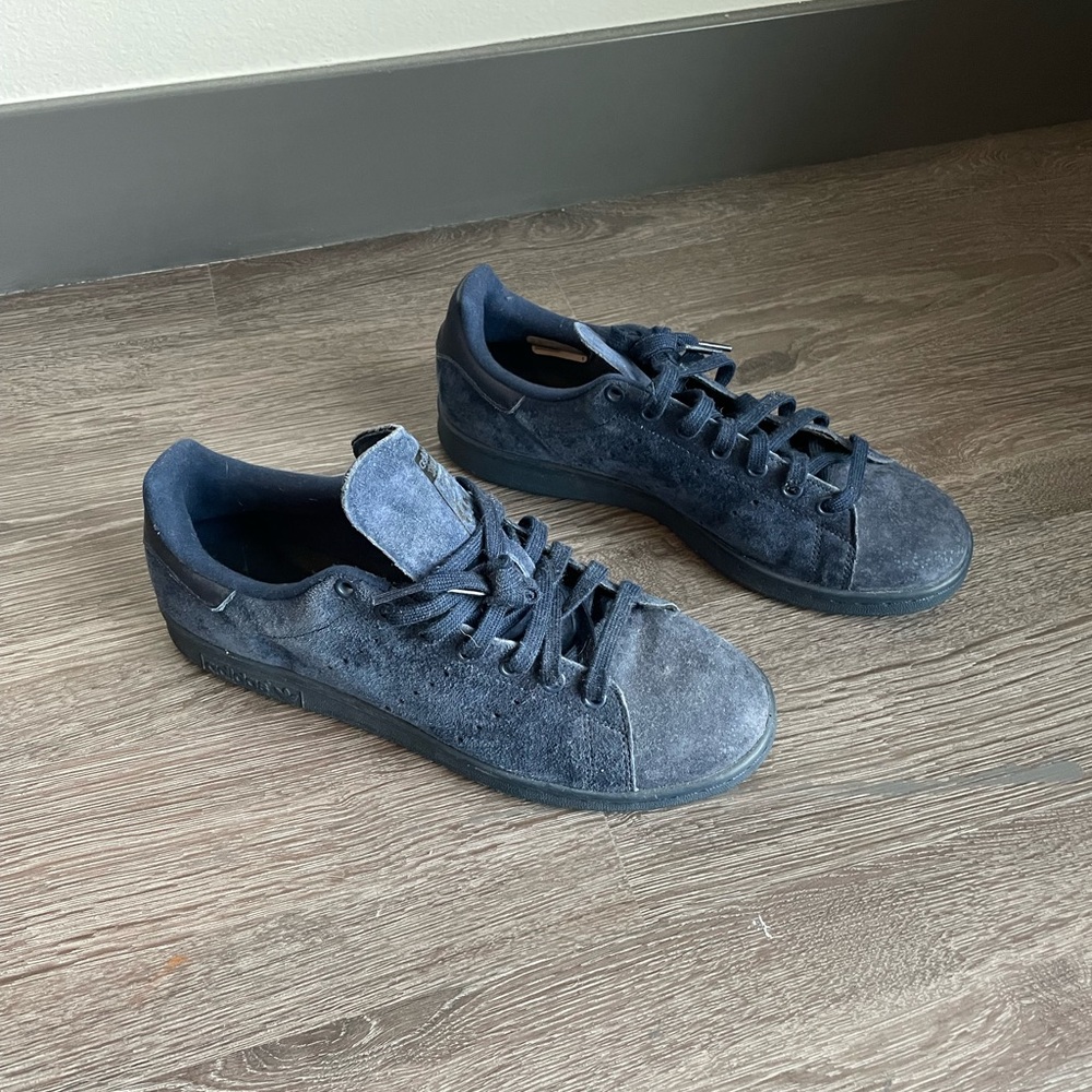 adidas stan smith - night indigo suede sneakers - sz 9 mens - Picture 2 of 11
